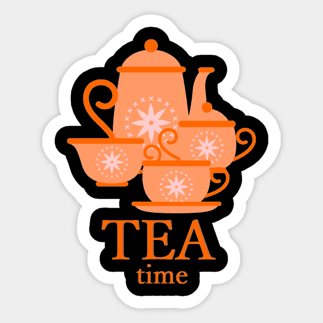 Tea time Sticker by Spacecoincoin